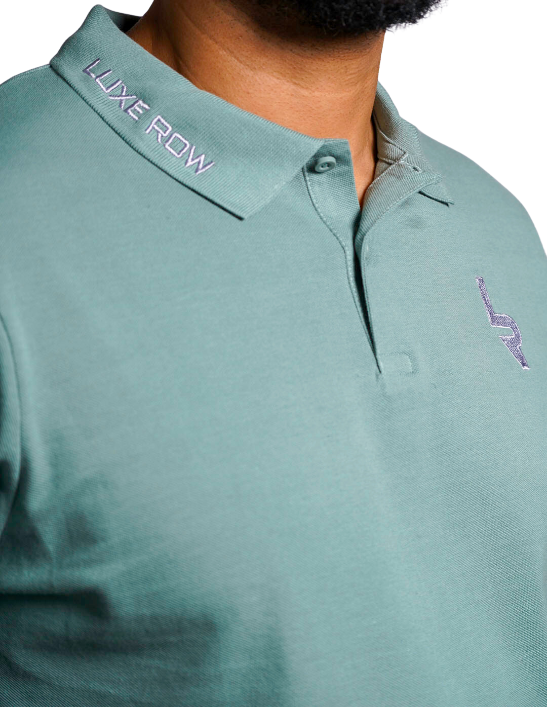 Luxe Row Green Short Sleeve Polo