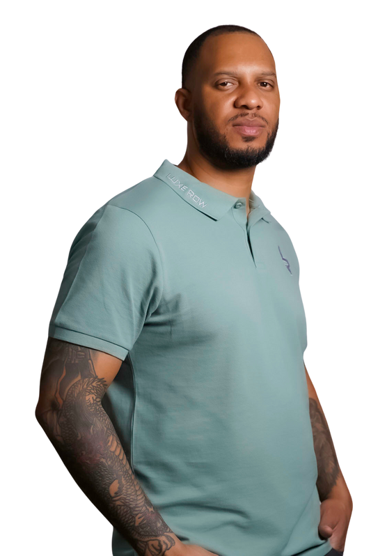 Luxe Row Green Short Sleeve Polo